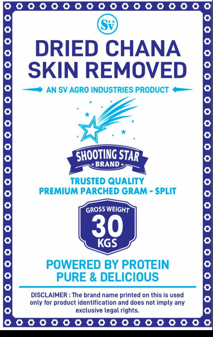 Shooting Star Brand — Dried Chana Skin Removed, Split, 30 kg