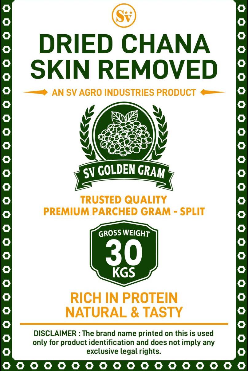 SV Golden Gram — Dried Chana Skin Removed, Split, 30 kg